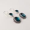 Apatite Gemstone 925 Sterling Silver Handmade Drop Earrings 2.2" , Elegant Earrings, Mother's Day Gift VEE-3-8