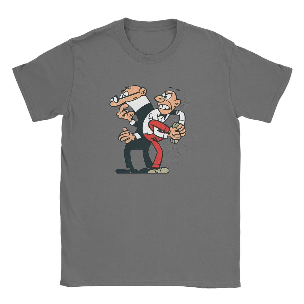Mort & Phil Mortadelo Y Filemón T Shirt Beach  Cotton T-Shirts For Men's Hip Hop Casual Tee Shirt Short Sleeves Vintage Clothes