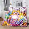 Happy Rocky and Foxy and Boxy Lankybox Printed Blanket Cute Cartoon Flannel Blanket Soft Plush Blanket Bedroom Sofa Kid Blanket