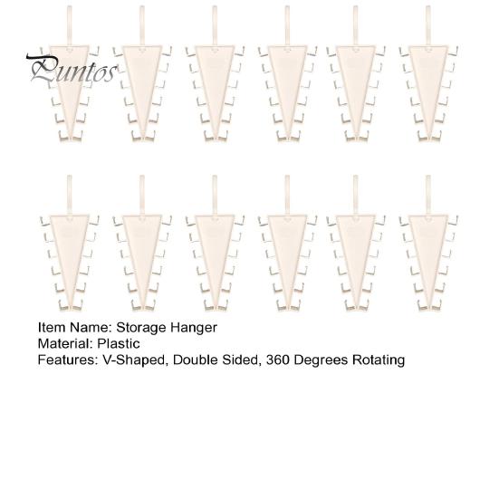 Hanger with 12 Hooks 5/8/12Pcs V-Shaped Double Sided Hanger, 360 Degrees Rotating Compact Storage Hooks, Space Saving Closet Organizer for Pants Hats