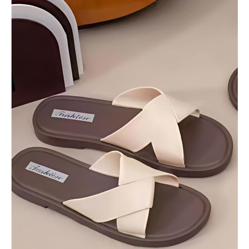 

Summer flat-bottomed casual women s sandals one-character outer slippers soft-bottomed non-slip cool slippers women s 36-37 (one size smaller)