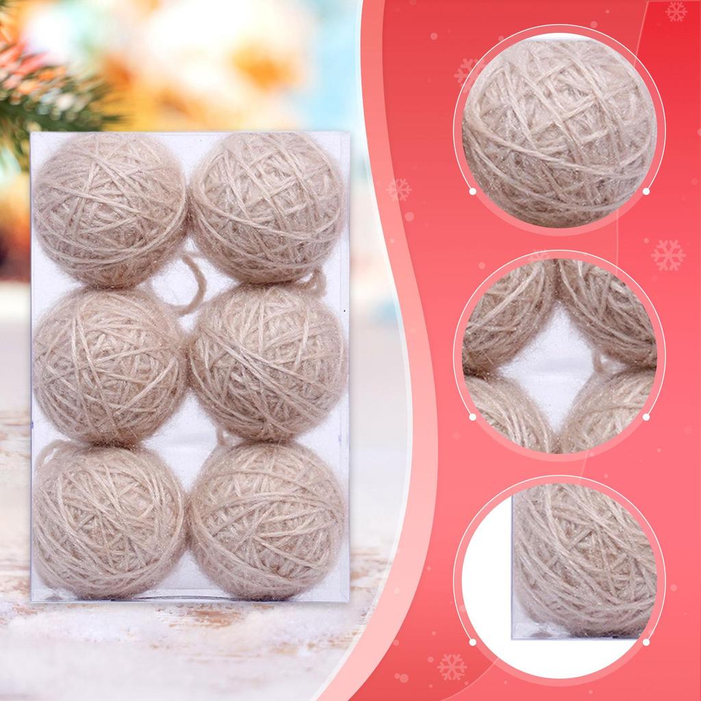 6Pcs Christmas Ball Ornaments Xmas Decor Christmas Tree Baubles for Engagement Party Supplies Anniversary Wedding Thanksgiving