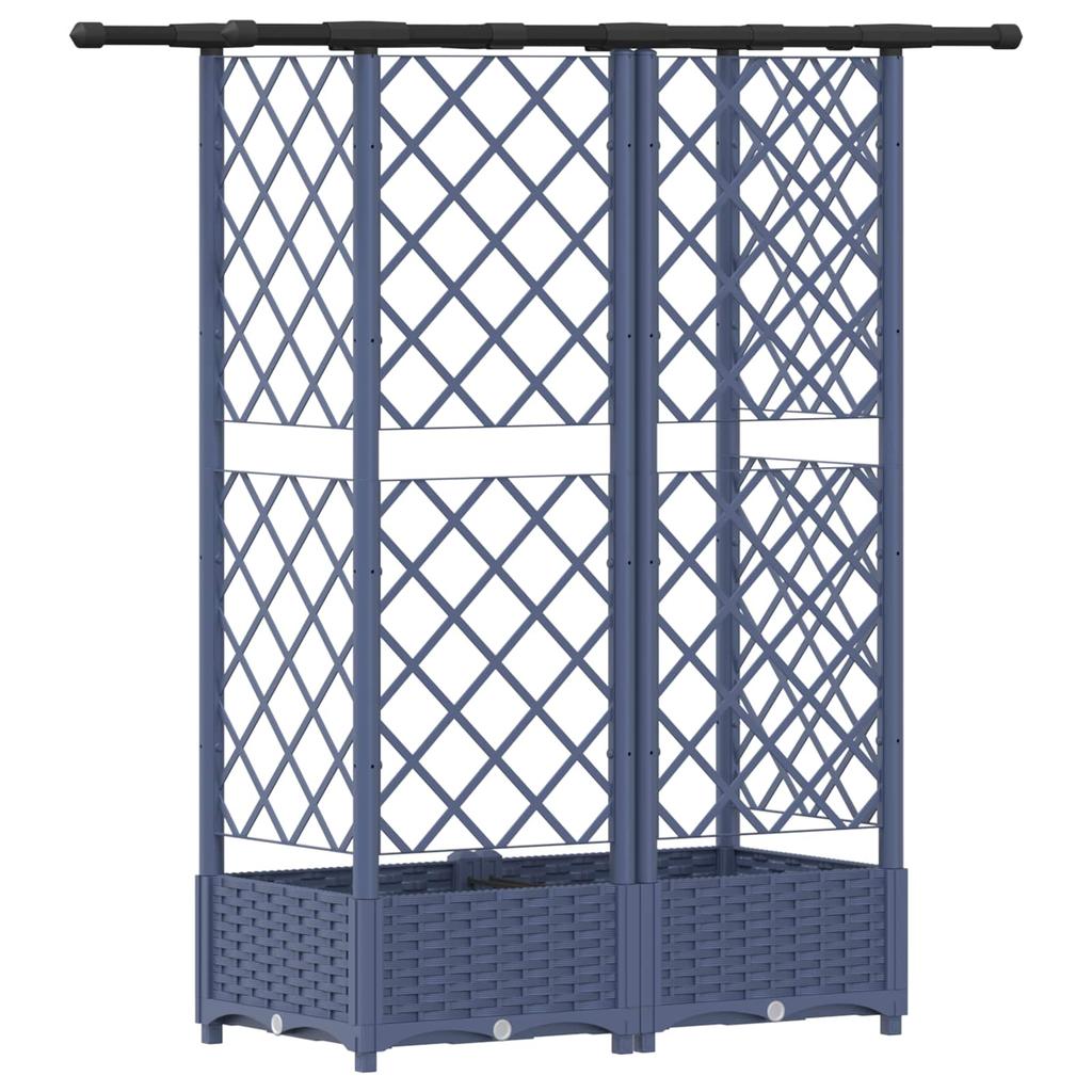 Elevated Planter with Trellis and Hanging Roof Gray 124 X 40 X 123 Cm PP