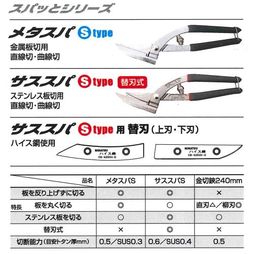 MIMATSU Metal cutting scissors Metaspa S type 250mm No.431