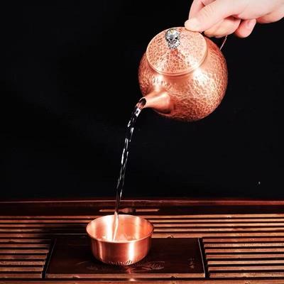 Vintage Small Size Copper Coffee Pot,Hammer Texture Weave Handle 300 Ml Heat Resistant Filter Water Kettle,Handcrafted Teapot