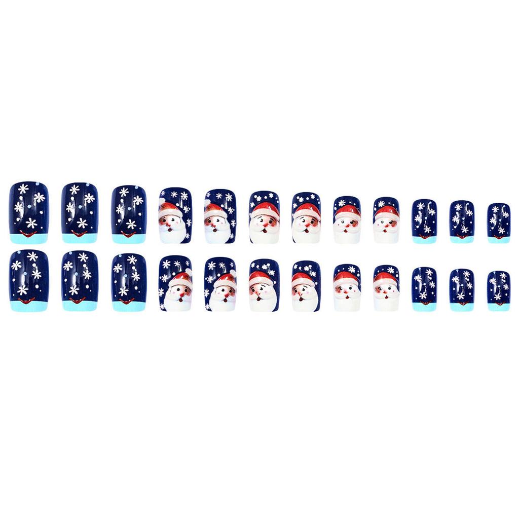Festive Press On Nail SelfAdhesive Gel Stickers Christmas Patterns Nail Art Tools With Emery Board