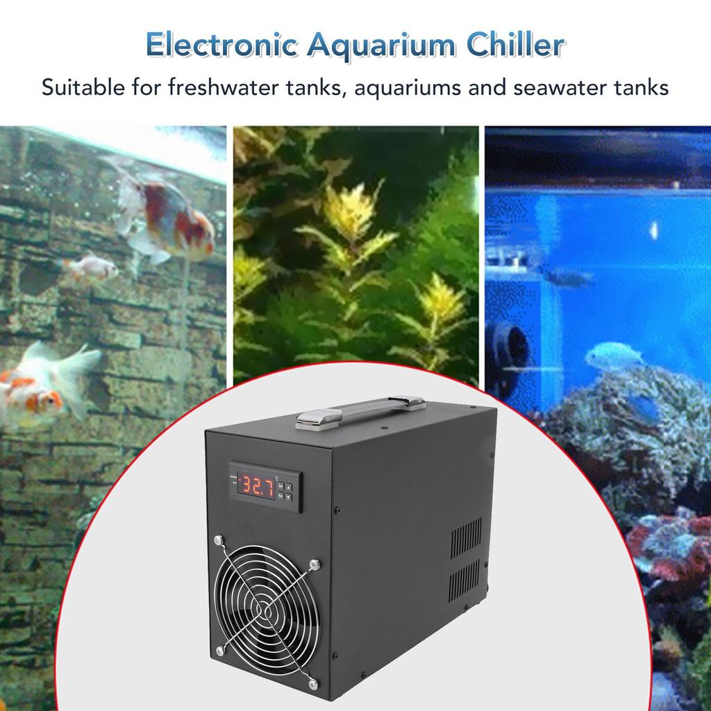 Refrigeratore d'Acqua per Acquario Silenzioso 280W Basso Consumo Energetico Refrigeratore d'Acqua Sistema di Raffreddamento per Acquari