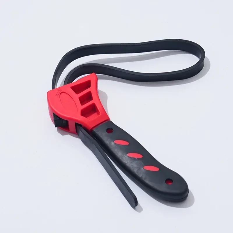 Multifunction Rubber Strap Wrench Tool Heavy Duty For Car Oil Filter Removal Bottle Opening Adjustable Universal Diy Home Repair