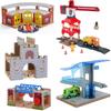 NEW Wooden Track Hanging Tower Train Track Accessories Magnetic Stroller Game Scene Decoration Track Toys