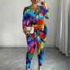 Plus Size Butterfly Print 3 Piece Outfit, Long Sleeve Open Front Cardigan Cami Top Leggings Set for Women