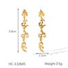 Geometric Tassel Titanium Steel Earrings Minimalist Drop Dainty Jewelry for Women Unique Design