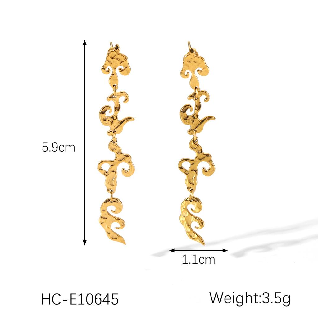 Geometric Tassel Titanium Steel Earrings Minimalist Drop Dainty Jewelry for Women Unique Design