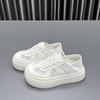Leather Two Wear White Shoes Women's Spring New Round Head Platform Fashion Versatile Casual Sports Shoes