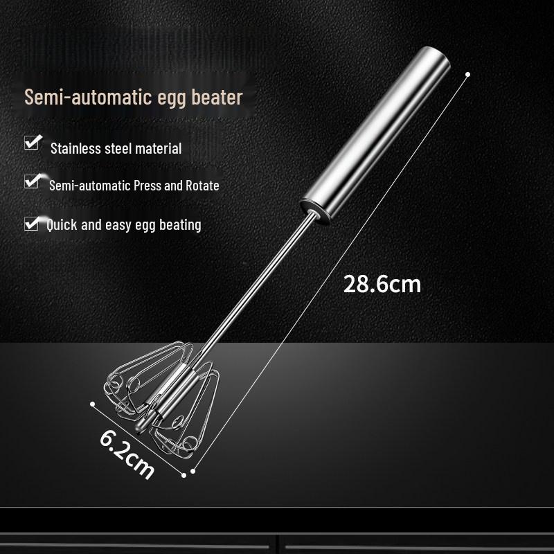 Stainless Steel Semi-Automatic Egg Beater and Whisk Mixer