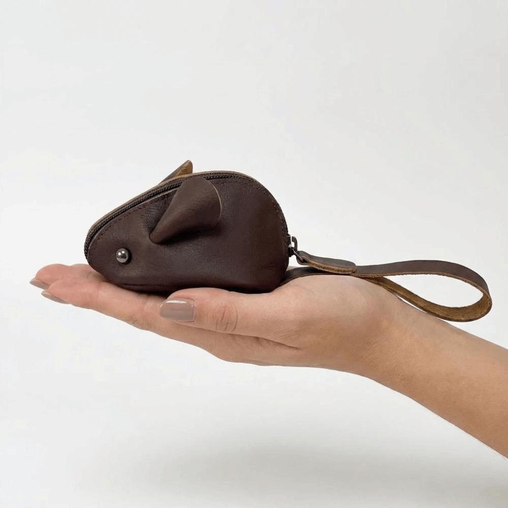 Portafogli per Mouse in Pelle Sacchetto Chiavi con Cerniera a Cartoni Animati Portamonete Mini Creativo per Bambini