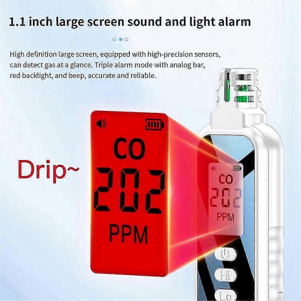 Portable CO Detector for Travel with LCD Display and AAA Batteries