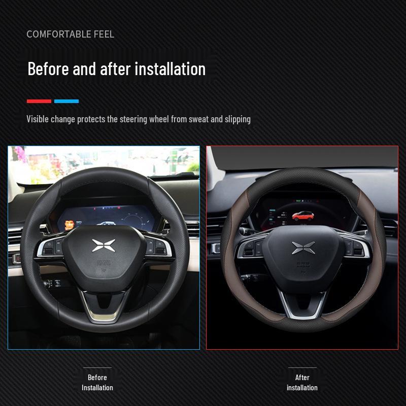 2023 Xiaopeng G6 Genuine Leather Steering Wheel Cover - Ultra-thin, Fits 22/23 New P7, P5, G3, G9