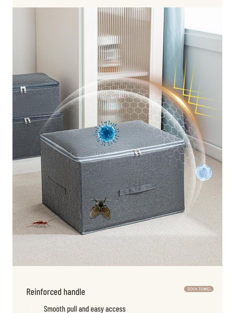 Foldable Dustproof Clothes Storage Box with Lid for Wardrobe
