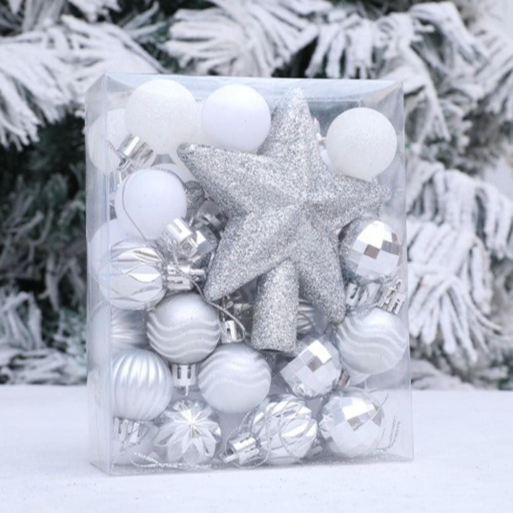 36pcs Plastic Christmas Ball Ornaments Shatterproof Christmas Tree Topper  Holiday Party