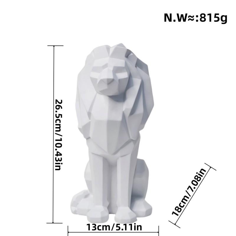 Modern Nordic Geometric Lion Resin Figurine