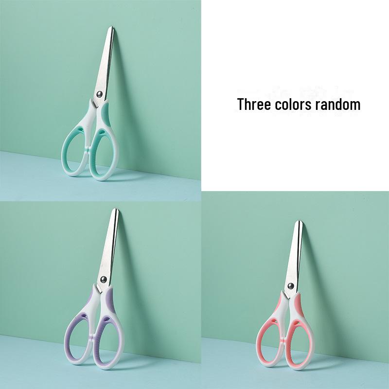 Foarfece Școlare Bicolor Macaron - Pernă de Aer, Economie de Efort, Utilizare Manuală