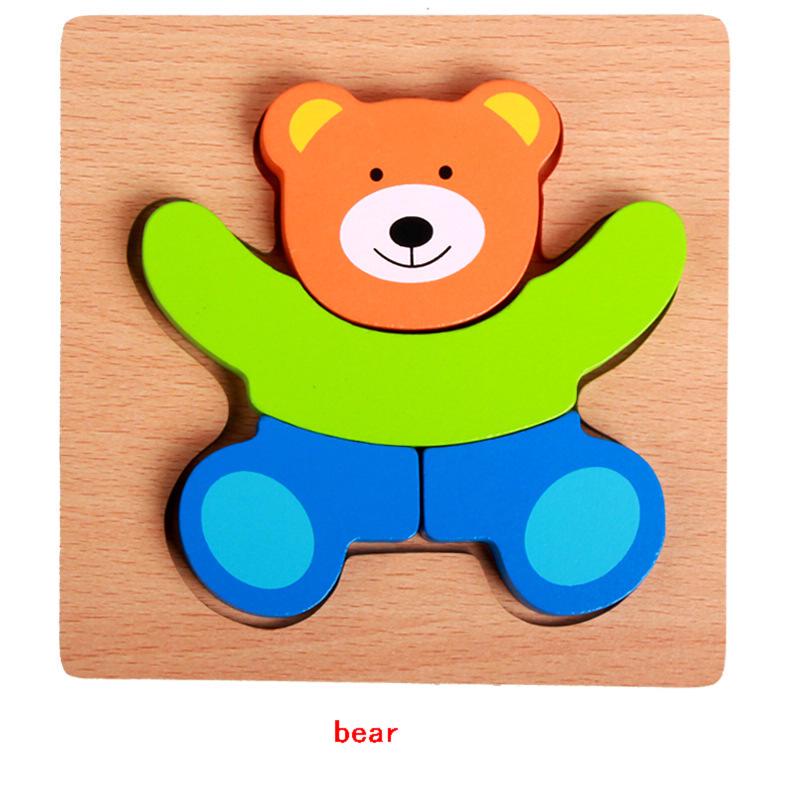 Children Wooden Toy Fruit Animals Transportation 3D Jigsaw Puzzle