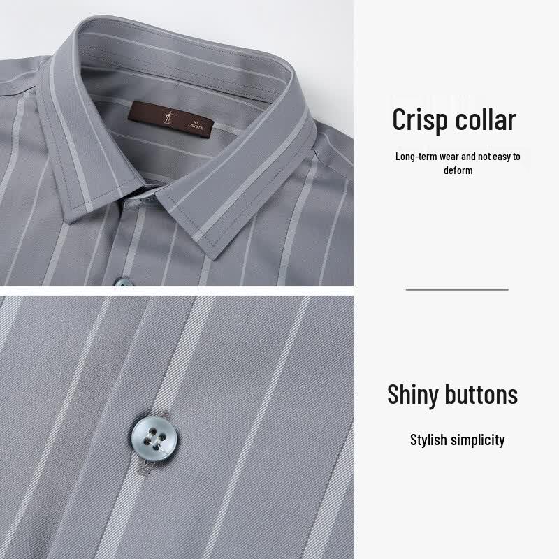 Men's Vertical Stripe Jacquard Short Sleeve Shirt