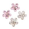 4PCS Rhinestone Button Covers Crystal Flower Petal Cufflinks for Shirts Dresses Hats Wedding Decor Pinkish White