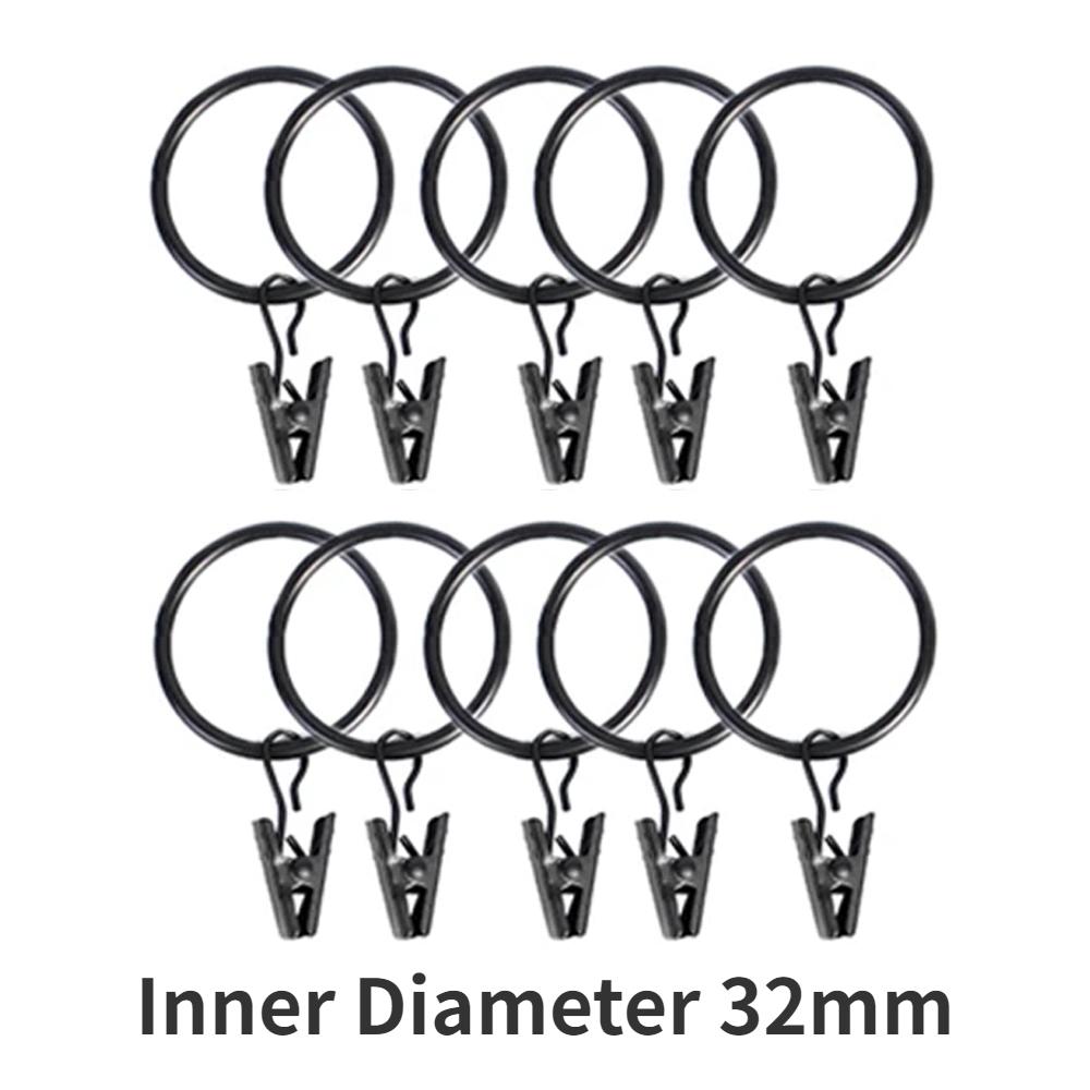10 Stück Gardinenhaken Aufhängeclips Metallclip Rostfreie Gardinenstangen Aufhänger Geteilte Gardinenringe Schnallen Ösen Öse Haken