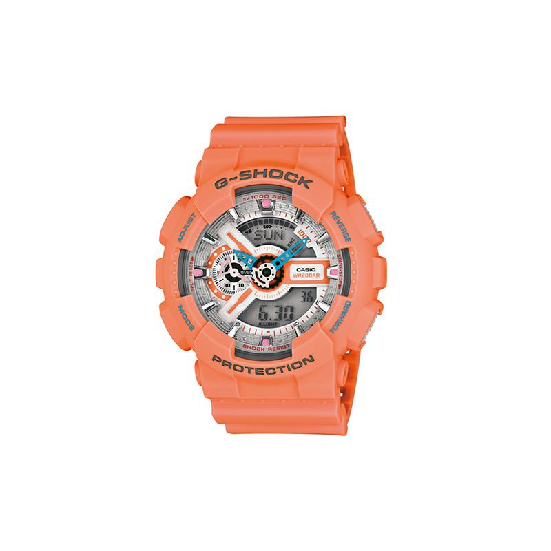 

Casio G-SHOCK Series Fashionable and Vibrant Street Classic Pointer Dual Display Dial Sports Waterproof Quartz Movement Resin Strap GA-110DN-4A сірий колір