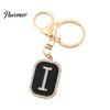 26 Alphabet Charm A-Z Rhinestone Letter Keychain, Zinc Alloy Capital Keyring, Plated for Handbags and Backpacks Decorative Key Accessory