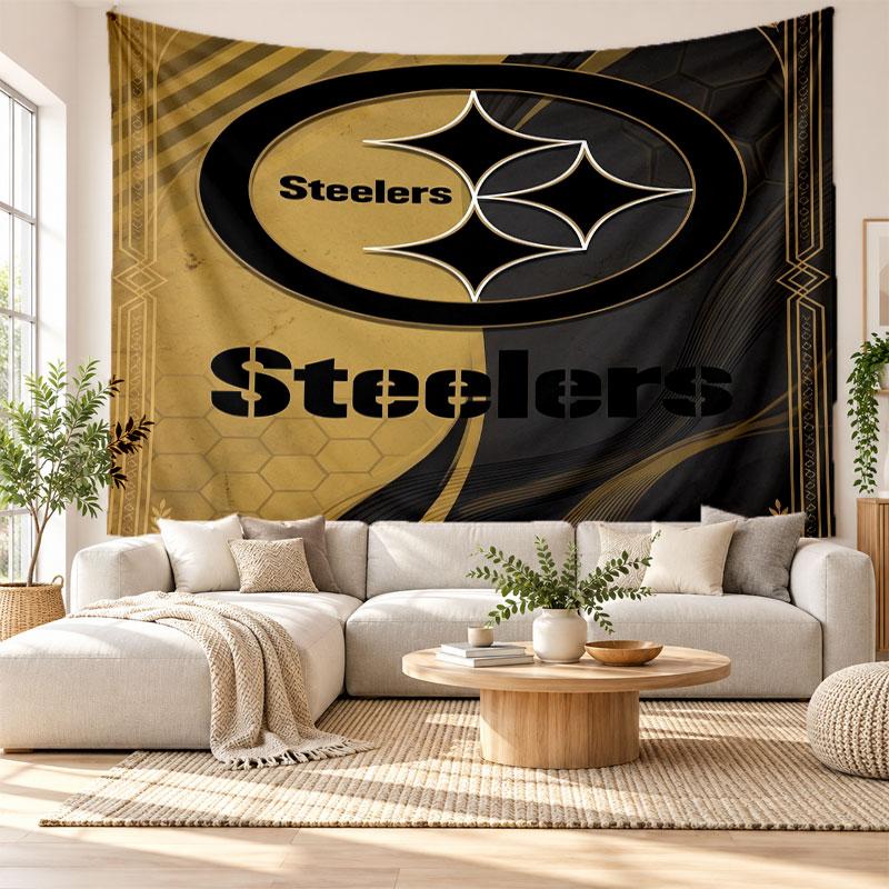 Pittsburgh Steelers Wall Tapestry, Soft Fabric Wall Hanging, Decorative Backdrop For Bedroom Home Wall Art