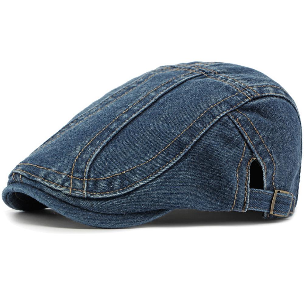 HT4804 Mens Berets Women Spring Summer Autumn Denim Cap Artist Painter Beret Hat Male Female Ivy Flat Cap Adjustable Beret Cap