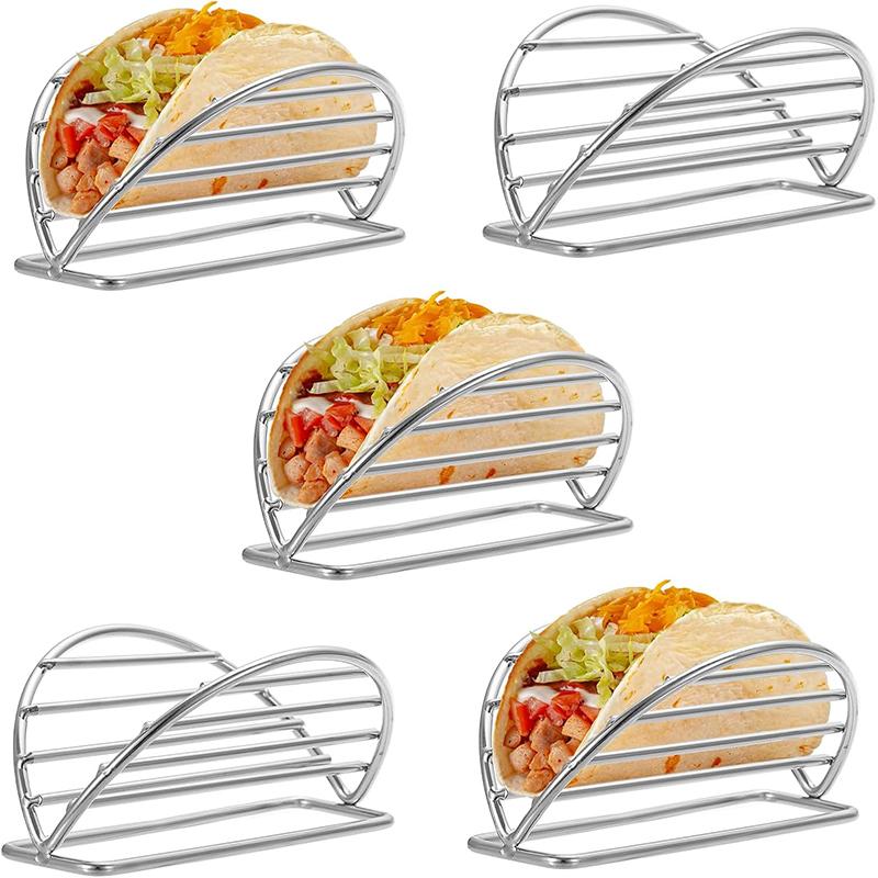 Edelstahl Taco-Halter Ständer Mexikanisches Restaurant Pfannkuchenständer Essensständer Burritos Tortillas Halter Taco Ständer Küchenhelfer