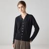 Lekasha Women's Cashmere Lace-Trim V-Neck Cardigan Sweater