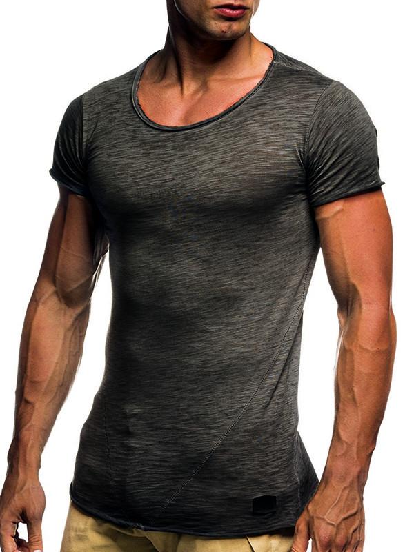 Men s Summer Patchwork Casual Short Sleeve T-shirt 3XL