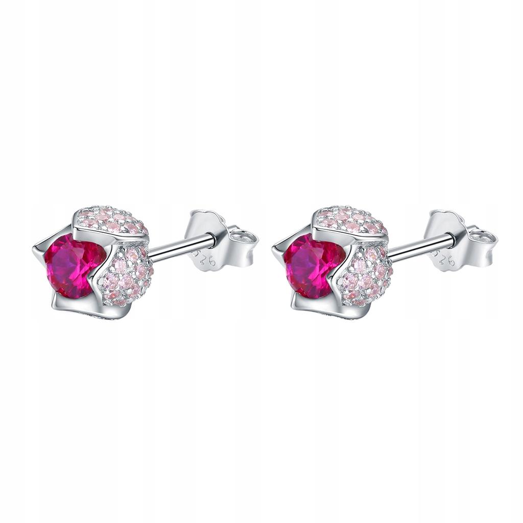 S925 Earrings Flowers Tulips Colorful Zircons