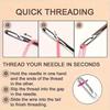 30pcs Self-Threading Needles Set, Wooden Storage Tubes, Easy Insertion for Elderly, Hand Sewing, Quilting, Clothing & Cross Stit