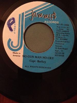 7inch Record CAPTAIN BARKEY - No Gun Man No Cry NONE Jammy's Records 1992 Jamaica Reggae, Ska & Dub Used