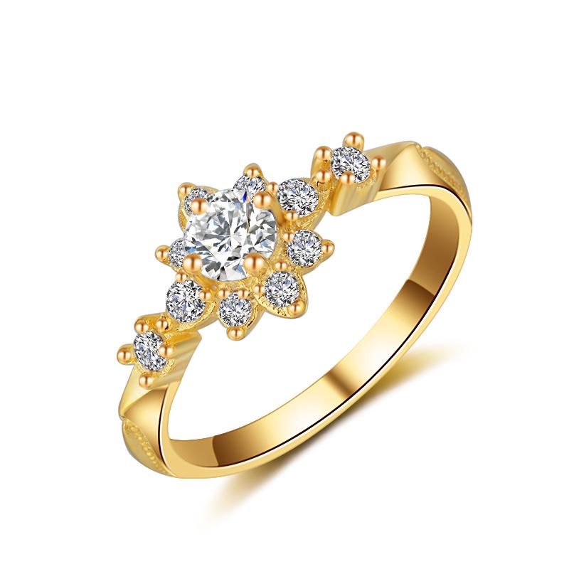 

Sweet Fashion Womens Goldplated Elegant Crystal Rhinestone Ring Wedding 6 золотий