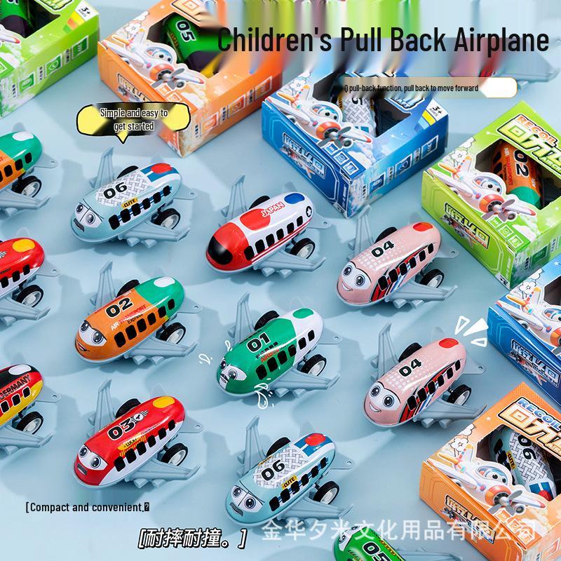 

Pull-Back Metal Airplane Model Toy for Kids - Cartoon Aviation Ornament
