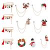 Sparkling Tassel Clothing Decor Xmas Costumes Santa Claus Badge Christmas Brooch Pins