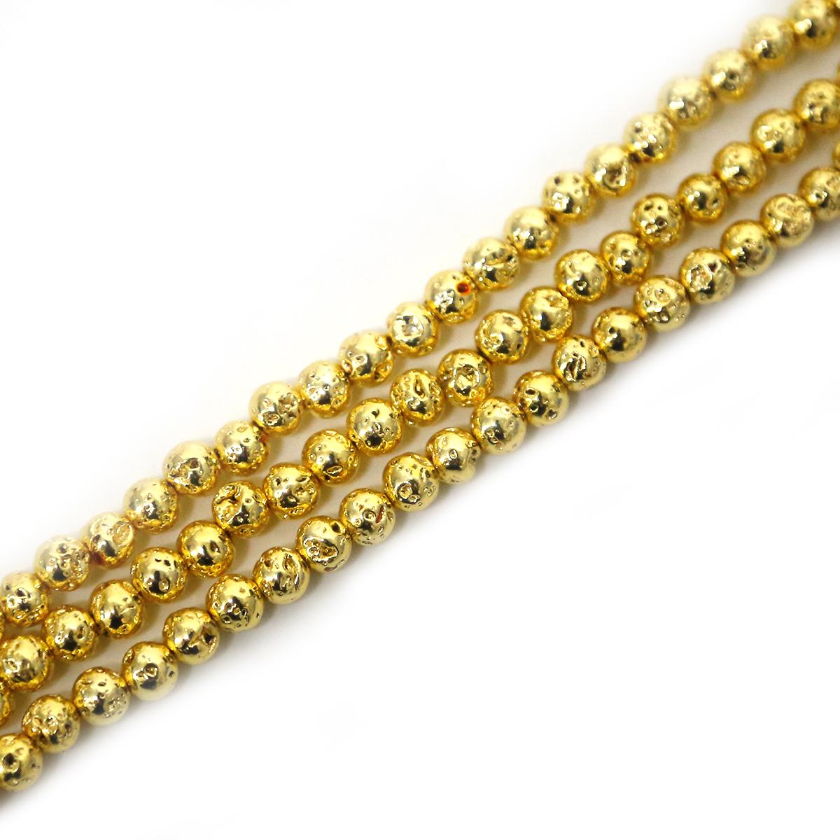 

Круглі намистини з природного лавового каменю для виготовлення ювелірних виробів для рукоділля 4 6 8 10 мм 4mm 95pcs золотий