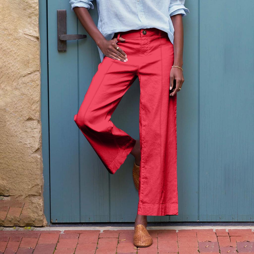 Women'S Sports Fitness Pants Casual Loose Elastic Jogging Pants Straight Wide Leg Pants Casual Pants Yoga Pants