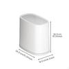 Trash Can, Bathroom Garbage Bin, Press Top Lid, Narrow Wastebasket White 11L