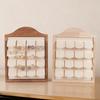 Walnut Wood Multiple Rings Display Stand Sturdy Structure Ideal For Jewelry Shops And Exhibitions