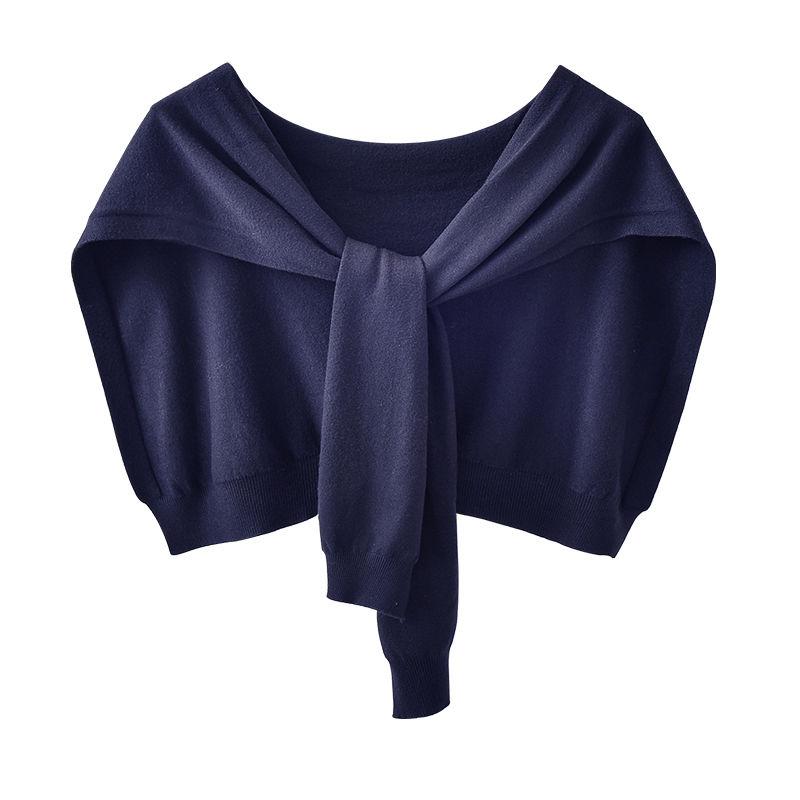 Korean Cashmere Wool Knit Women Fake Collar Shawl Summer Air Conditioned Shoulder Protect Cervical Spine Thicken Warm Scarf Q36