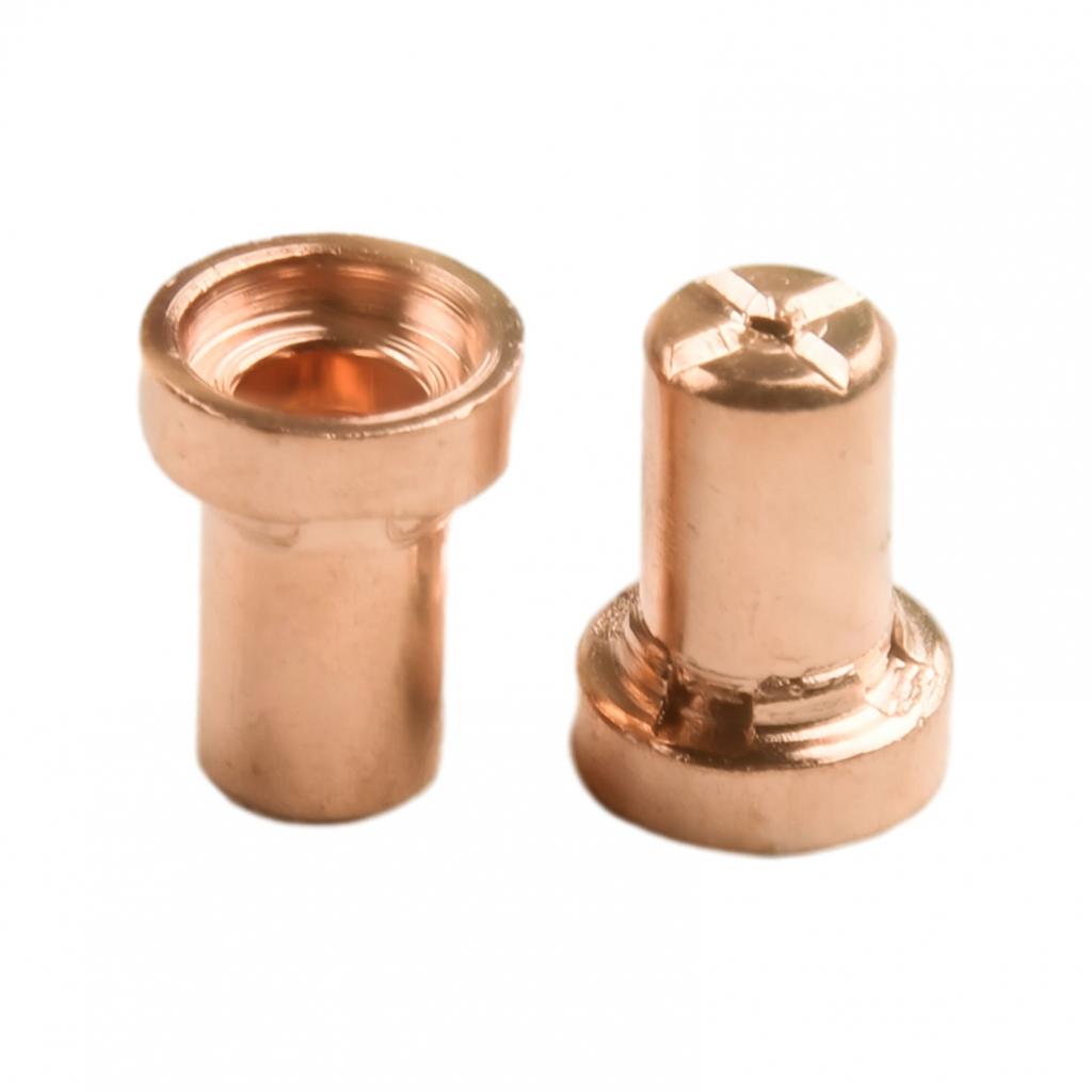 Copper Tips and Electrodes 60 Pcs Plasma Cutter Nozzle Tips for CUT40
