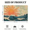 Vintage Sun and Wave Pattern Placemats - Set of 4, Polyester Rectangular Table Mats (12 x 18 Inches), Machine Washable, Ideal fo
