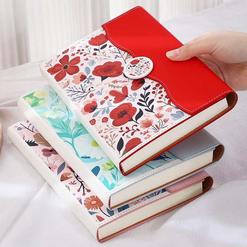 Zuolanze A5 Magnetic Tri-Fold Floral Leather Notebook